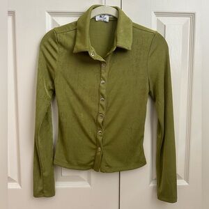 Princess Polly Elody Green Long Sleeve Top